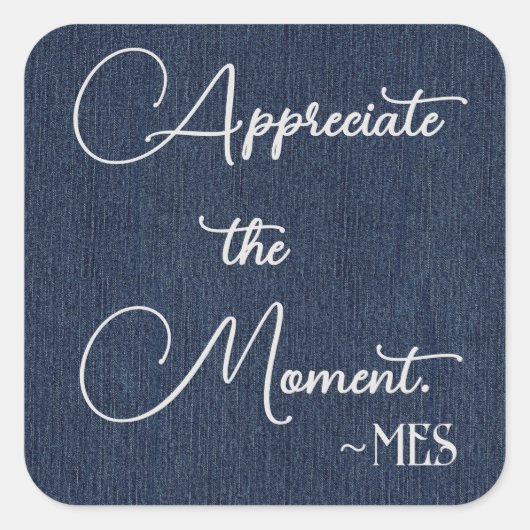 Sticker 3-in blauw, monogram en positieve bevestig (Voorkant)