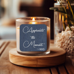 Sticker 3-in blauw, monogram en positieve bevestig