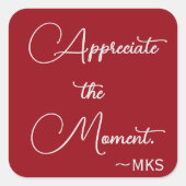 Sticker 3-in Cranberry Initialen & Positieve Tekst (Voorkant)