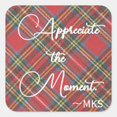 Sticker 3-in geruite monogram & positieve bevestig (Voorkant)