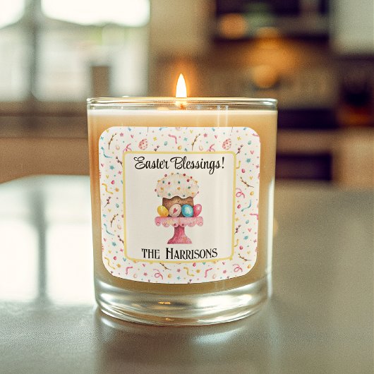 Sticker 3-in, Naam | Paaszegeningen Gelukkig Pasen