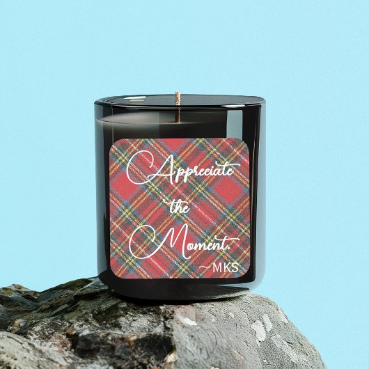Sticker 3-in Plaid Monogram & Positieve Affirmatie