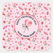 Sticker 3in Vierkante of Ronde Knuffels Valentijns (Voorkant)