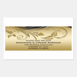 Sticker - 50ste bruiloft Jubileum Save The Date