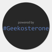 Sticker - Aangedreven door #Geekosterone (Voorkant)
