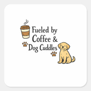 Sticker 'Aangedreven door koffie en knuffels met h