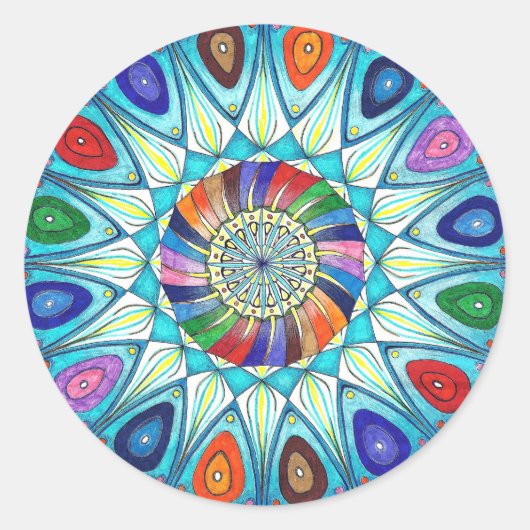 Sticker abstracte Mandala tekening (Voorkant)