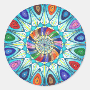 Sticker abstracte mandala tekening