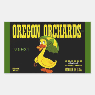 Sticker  Adverteren Oregon Orchards Duck