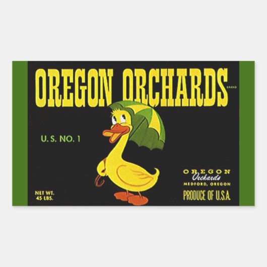 Sticker  Adverteren Oregon Orchards Duck (Voorkant)