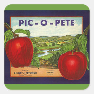 Sticker Adverteren Pic-O-Pete Apples