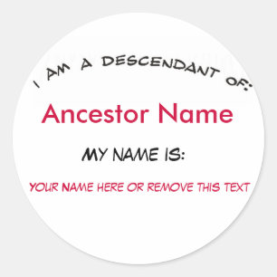 Sticker - Afstammeling van ...