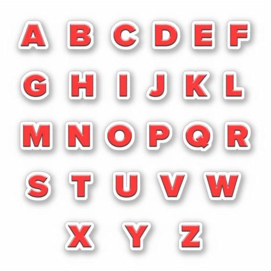 Sticker alfabet Letters — Embossed look (Voorkant)