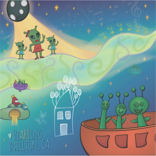 Sticker - Alien Concert (Voorkant)