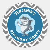 Sticker als feestfavoriet voor een Cute Haai-verja (Voorkant)