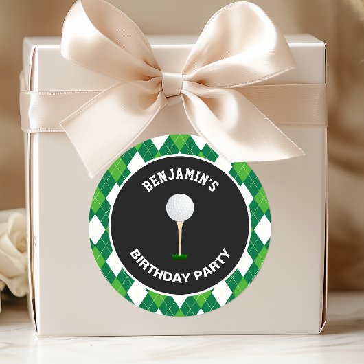 Sticker als feestgunst voor een golf verjaardagsfe