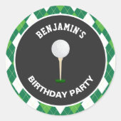 Sticker als feestgunst voor een golf verjaardagsfe (Voorkant)