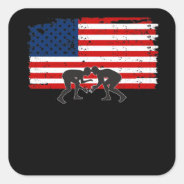 Sticker American Flag Wrestling Cool Design