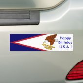Sticker Amerikaans Samoa, Happy Birthday U.S.A.! (Op auto)