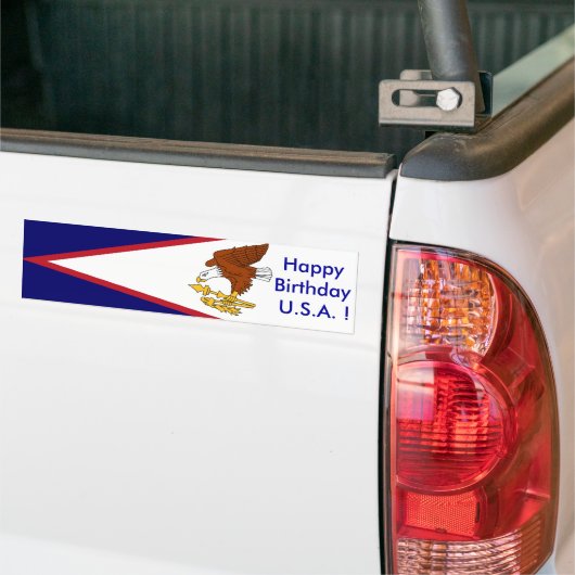 Sticker Amerikaans Samoa, Happy Birthday U.S.A.! (Op Truck)
