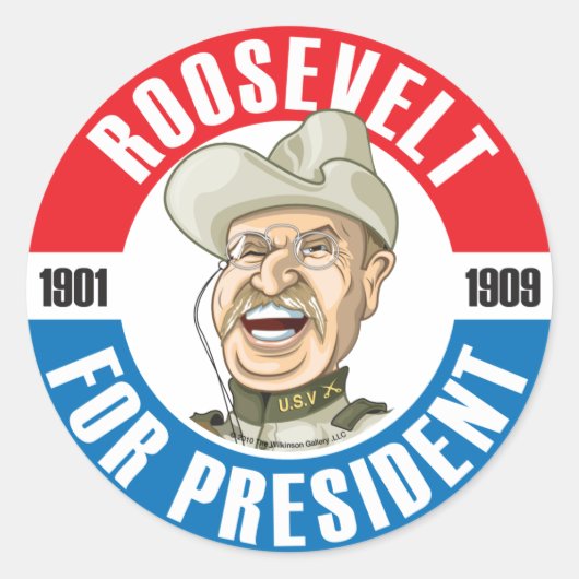 Sticker Amerikaanse Presidenten-campagne: #26 Roos (Voorkant)
