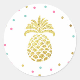 Sticker anananasgoud Envelope-zeehond Tropisch