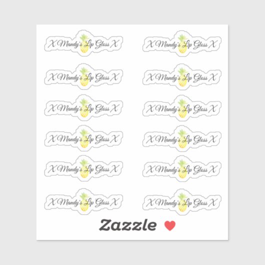 Sticker anananassap Lip Gloss Packaging Logo (Vel)