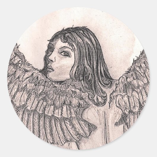 sticker "Angels Attentie"/envelopzegels (Voorkant)