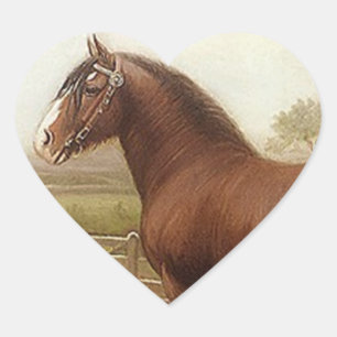 Sticker Antiek Bay Clydesdale Draft Horse Parade