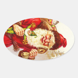Sticker Antiek Evergreen Forest Santa Christmas