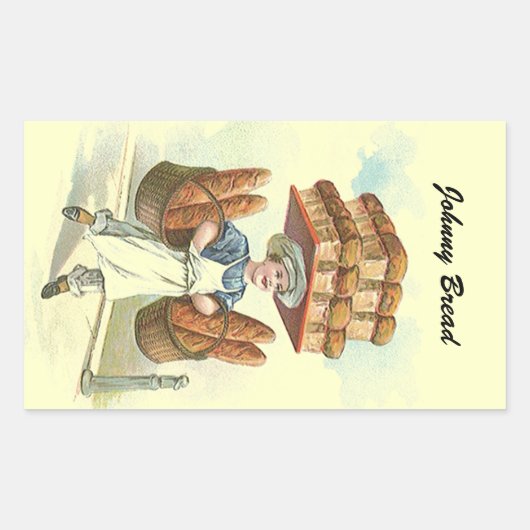 Sticker Antiek Fun Brood Baker Chef Personaliseren (Voorkant)