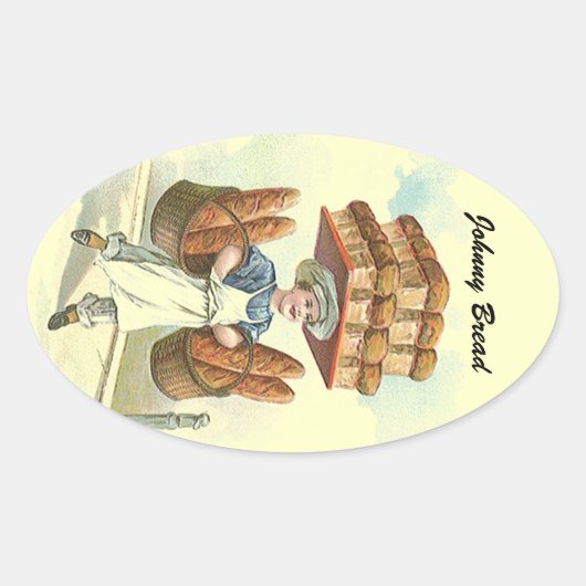 Sticker Antiek Fun Brood Baker Chef Personaliseren (Voorkant)