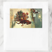 Sticker Antiek Kerst Gr Een Paard Open Sleigh (Tas)