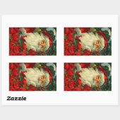 Sticker Antiek Poinsettia Santa Christmas Forest (Vel)