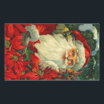 Sticker Antiek Poinsettia Santa Christmas Forest<br><div class="desc">Stickers ~ Antiek Woodland Christmas Santa In The Traditional Red Poinsettia Flowers - rechthoekige Stickers.. geweldig voor vakantie cadeau, scrapbooking, crafting, feestdecoratie, & briefpapier behoeften! Dit sticker ontwerp wordt aangeboden in verschillende vormen om verschillende gestileerde uitzichten te bieden. Met de optie IT AANPASSEN kunt u ook tekst toevoegen aan elk...</div>