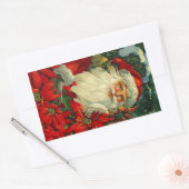 Sticker Antiek Poinsettia Santa Christmas Forest (Envelop)