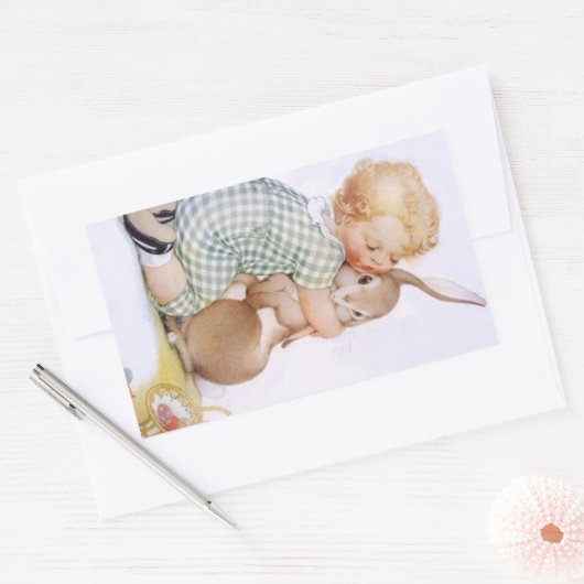 Sticker Antiek Schattig konijn Konijnenknuffels (Envelop)