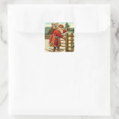 Sticker Antiek Sinterklaas Kerstmis Sneeuwschoen (Tas)