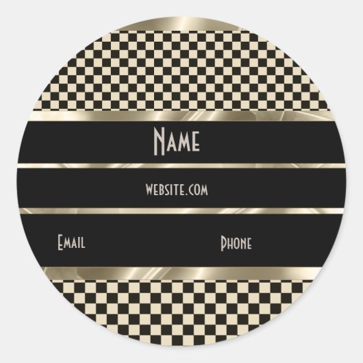 Sticker Art Deco Sepia Goud Zwart (Voorkant)