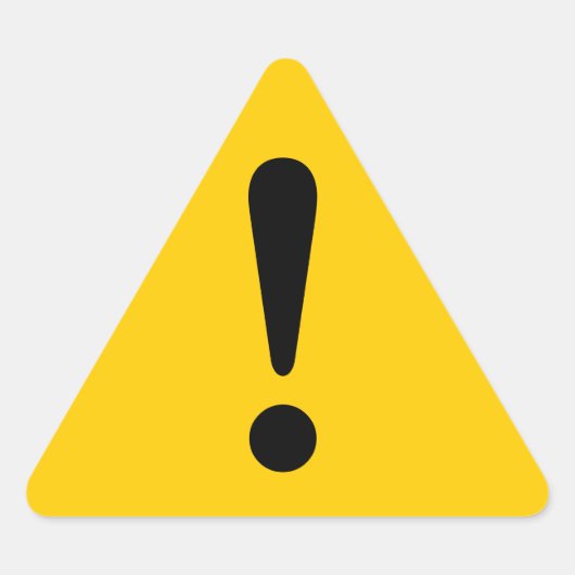 Sticker Attentie Sticker Uitroepapparatuur Werk (Voorkant)