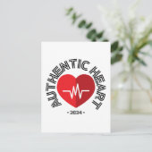 Sticker Authentic Heart 2024 Briefkaart (Staand voorkant)