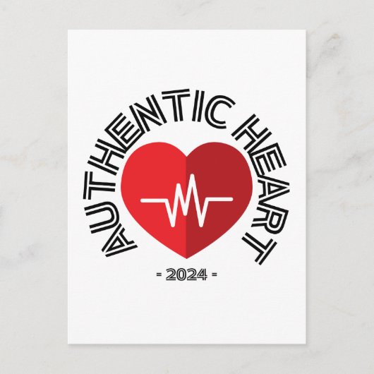 Sticker Authentic Heart 2024 Briefkaart (Voorkant)