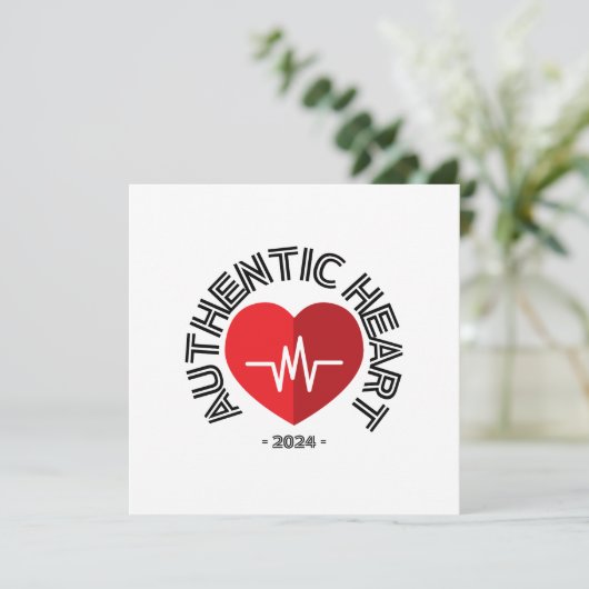 Sticker Authentic Heart 2024 Kaart (Staand voorkant)
