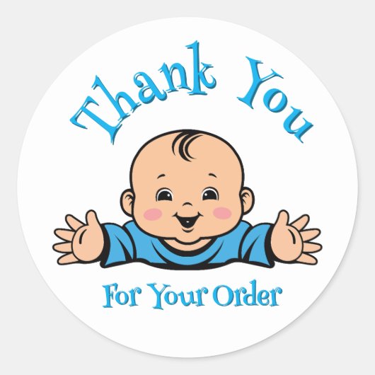 sticker baby Bedankt voor uw bestelling (Voorkant)