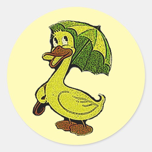 Sticker Baby Duck Shower Ducky Stippen Circle (Voorkant)