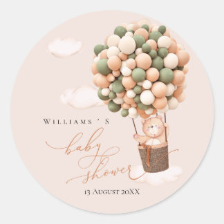 Sticker Baby shower Groen bruin