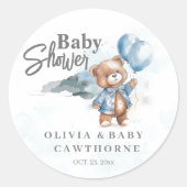 Sticker Baby shower Modern Teddy Bear Baby shower (Voorkant)
