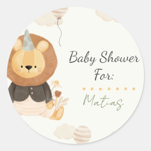 Sticker Baby Shower personalizado (Voorkant)