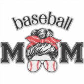 Sticker Baseball Moeder – Baseball Bril met Rommel (Voorkant)