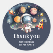 Sticker Bedankt Blauwe Planeten Uit de Ruimte (Voorkant)